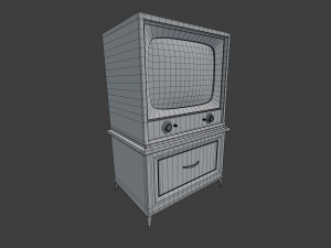 classic wooden 21-inch television Modelo 3D