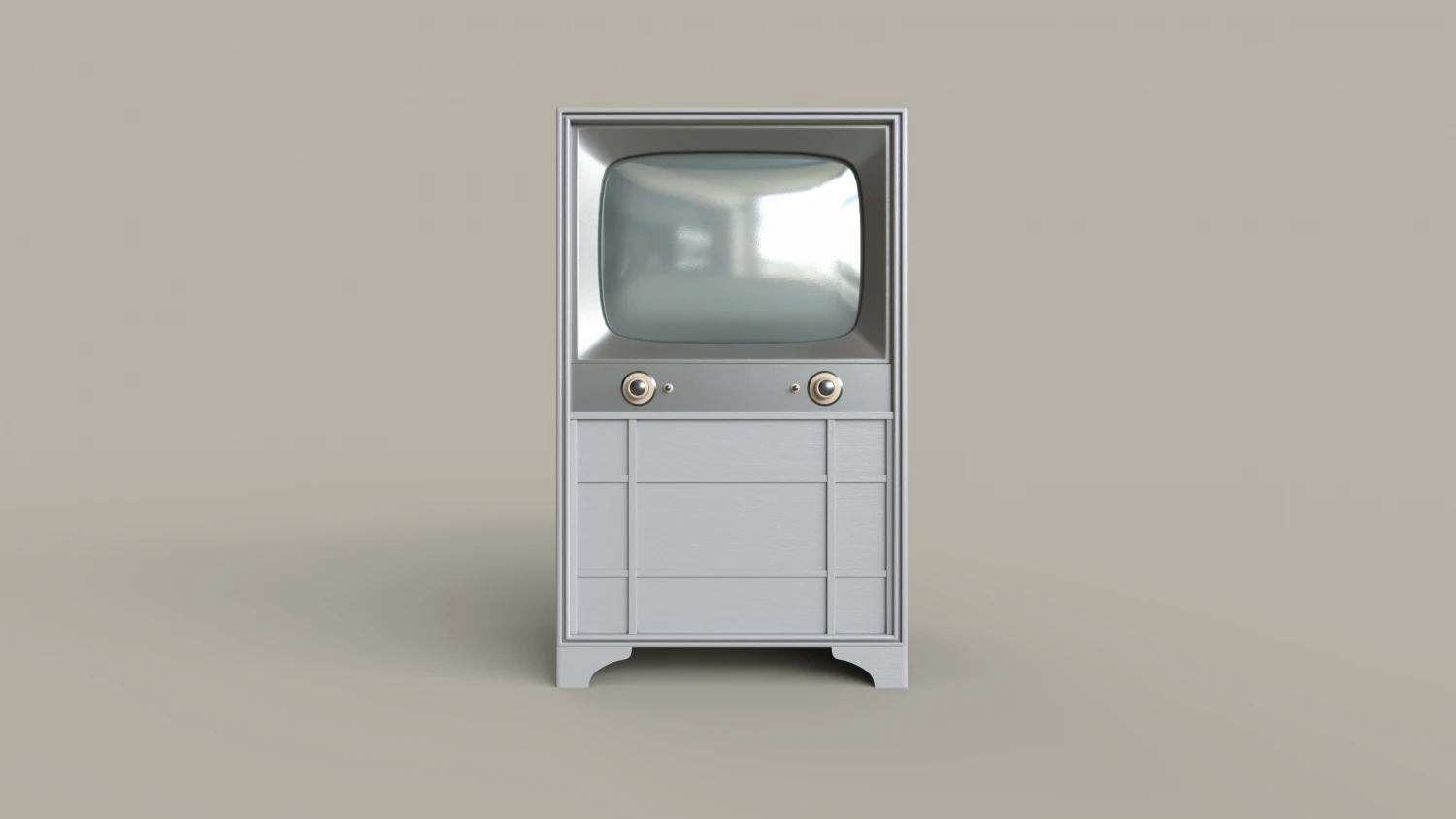 classic white 21-inch television 3D Model .c4d .max .obj .3ds .fbx .stl .blend