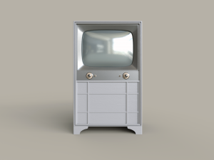 classic white 21-inch television Modelo 3D