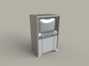 classic white 21-inch television Model 3D