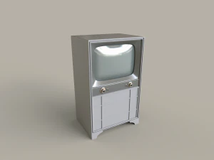classic white 21-inch television 3D Model