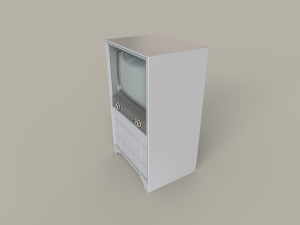classic white 21-inch television Model 3D