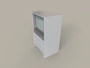 classic white 21-inch television 3D Model