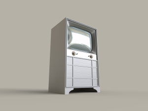 classic white 21-inch television Model 3D