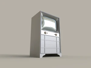 classic white 21-inch television 3D Model