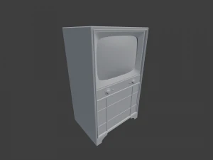 classic white 21-inch television 3D Model