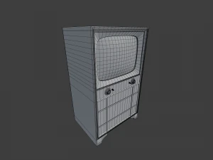 classic white 21-inch television 3D Model