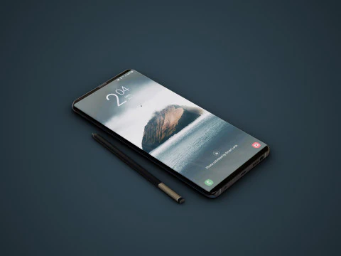 Teléfono inteligente con lápiz óptico Modelo 3D