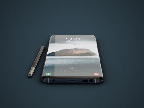 Smartphone With Stylus Modello 3D