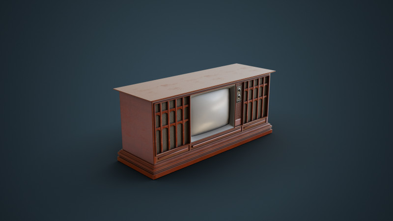 Antique Television 3D 模型 .c4d .max .obj .3ds .fbx .stl .blend