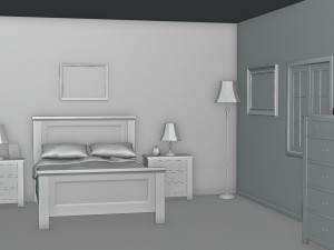 Light Bedroom Set 3D Model