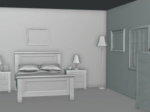 Light Bedroom Set 3D Model