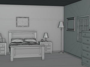 Light Bedroom Set 3D Model