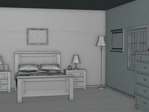 Light Bedroom Set 3D Model