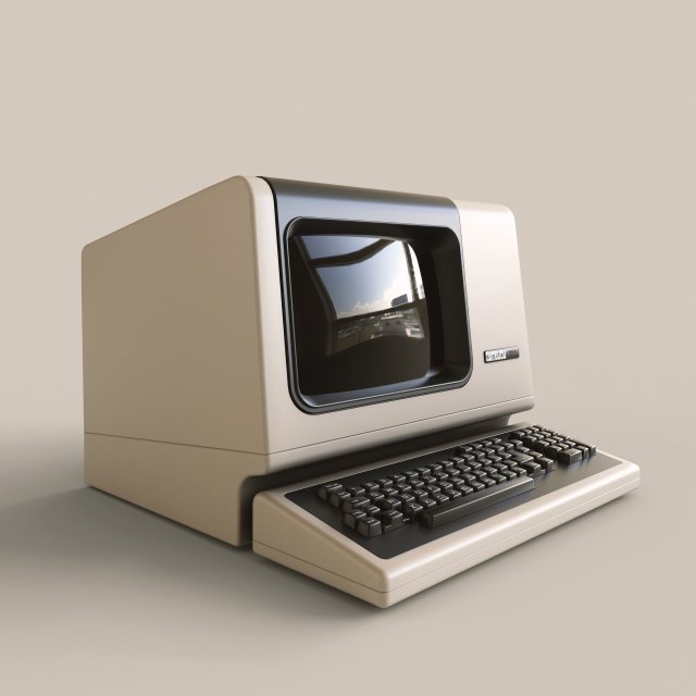 DEC VT-100 Video Terminal 3D Model .c4d .max .obj .3ds .fbx .stl .blend 