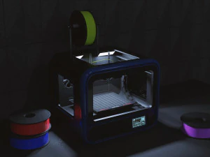 3D Printer With Spool Of Filament 3D Model