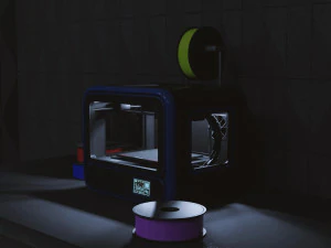 3D Printer With Spool Of Filament 3D Model