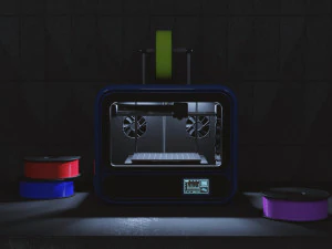 3D Printer With Spool Of Filament 3D Model