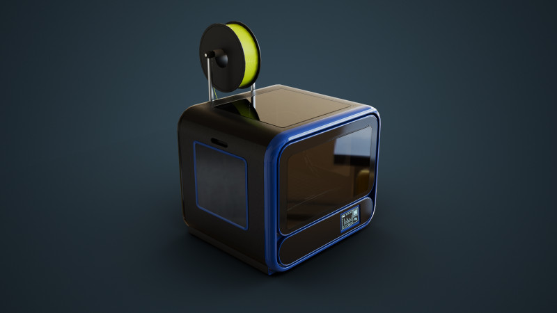 3D Printer With Spool Of Filament 3D मॉडल .c4d .max .obj .3ds .fbx .stl .blend