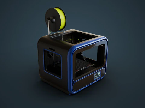 3D Printer With Spool Of Filament 3D Model