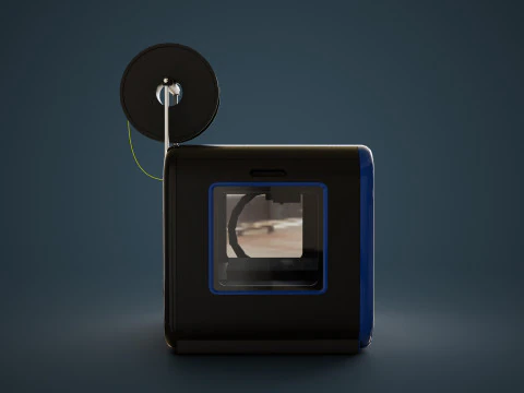 3D Printer With Spool Of Filament 3D Model
