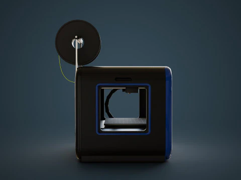 3D Printer With Spool Of Filament 3D Model