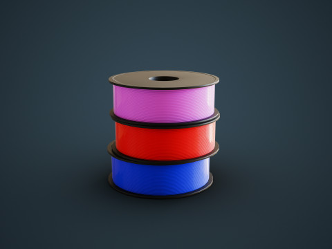 3D Printer With Spool Of Filament 3D मॉडल
