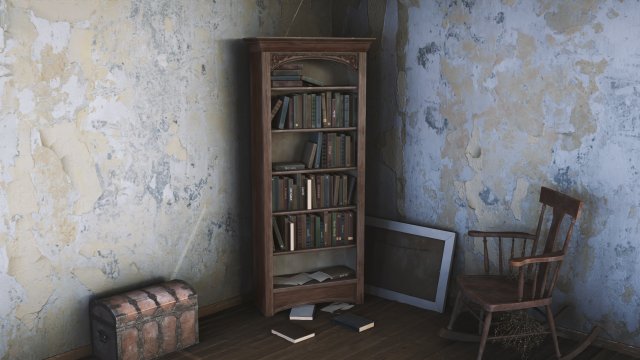 Dusty Old Bookshelf Model 3D .c4d .max .obj .3ds .fbx .stl .blend 