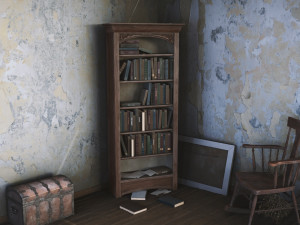 Dusty Old Bookshelf 3D Models