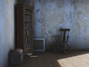 Dusty Old Bookshelf Model 3D