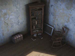 Dusty Old Bookshelf Model 3D
