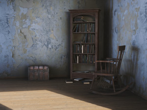Dusty Old Bookshelf Model 3D