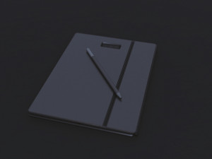 Large Digital Tablet With Keyboard Case and Stylus 3D 模型