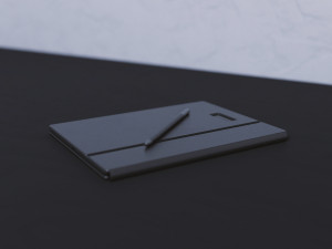 Large Digital Tablet With Keyboard Case and Stylus 3D 模型