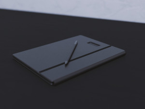 Large Digital Tablet With Keyboard Case and Stylus 3D 模型