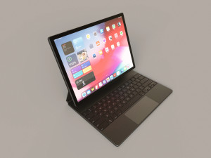 Large Digital Tablet With Keyboard Case and Stylus 3D 模型