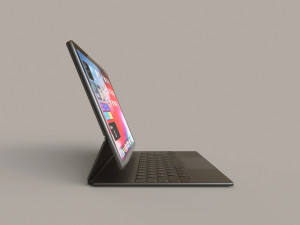 Large Digital Tablet With Keyboard Case and Stylus 3D 模型