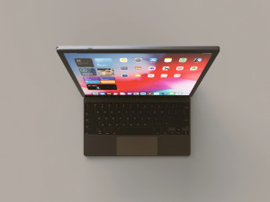 Large Digital Tablet With Keyboard Case and Stylus 3D 模型