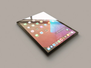 Large Digital Tablet With Keyboard Case and Stylus 3D 模型