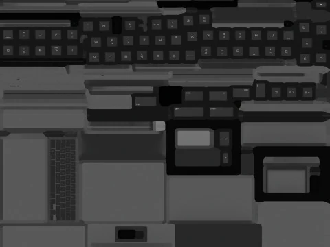 Duży cyfrowy tablet z obudową na klawiaturę i rysikiem Model 3D