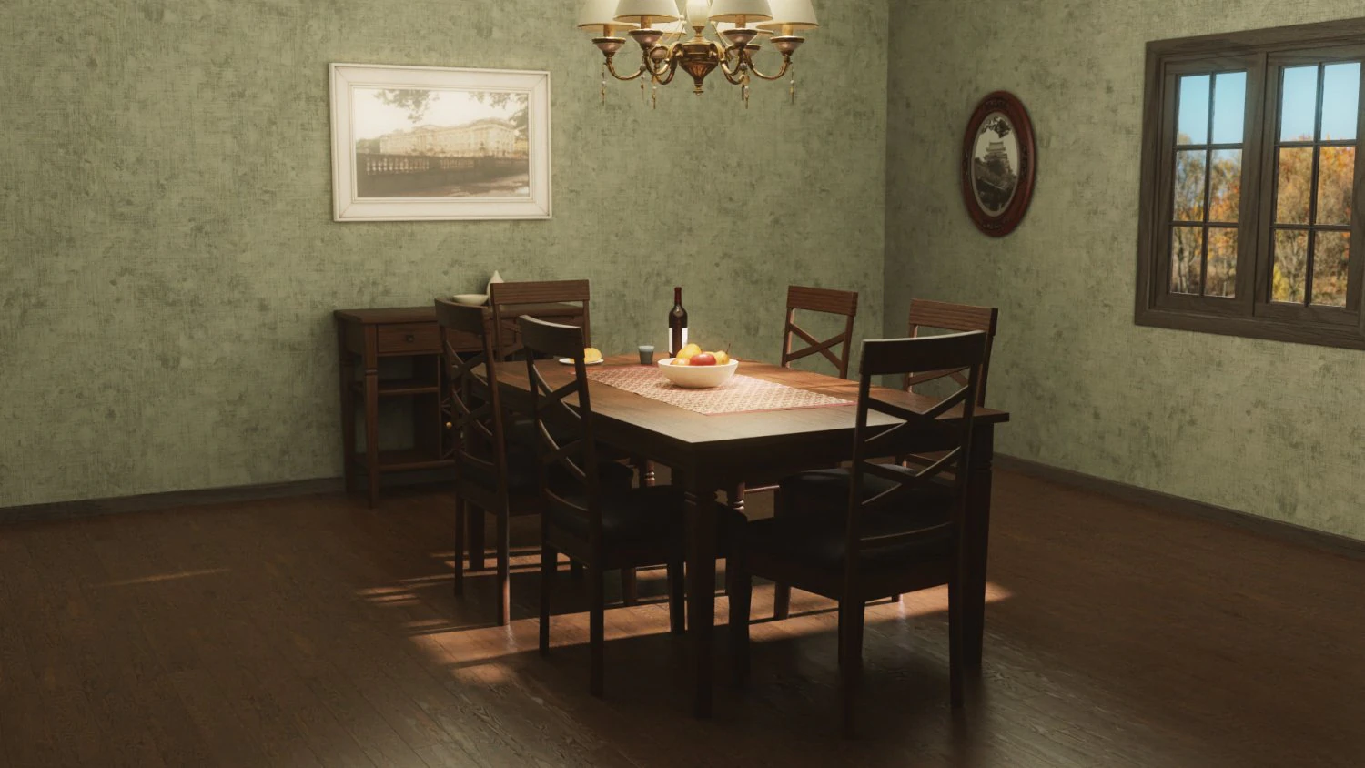 Dining Room Table and Chair 3D Model .c4d .max .obj .3ds .fbx .stl .blend 