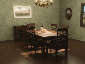 Dining Room Table and Chair 3D Models
