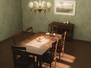 Dining Room Table and Chair 3D Model