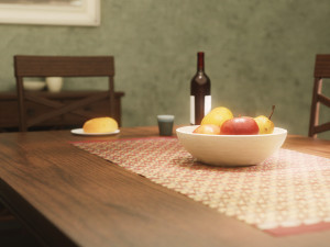 Dining Room Table and Chair 3D Model