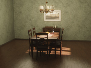 Dining Room Table and Chair 3D Model