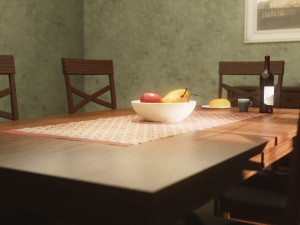 Dining Room Table and Chair 3D Model
