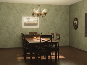 Dining Room Table and Chair 3D Model