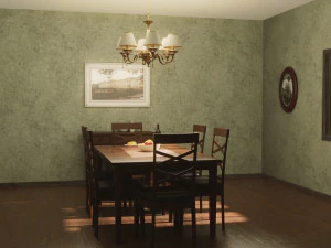 Dining Room Table and Chair 3D Model