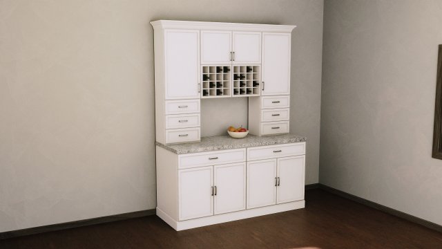 Modern Cabinet Hutch 3D Модель .c4d .max .obj .3ds .fbx .stl .blend 