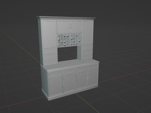 Modern Cabinet Hutch 3D Модель